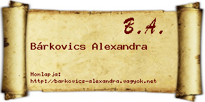 Bárkovics Alexandra névjegykártya