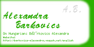 alexandra barkovics business card